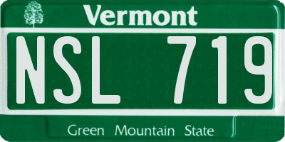 VT license plate NSL719