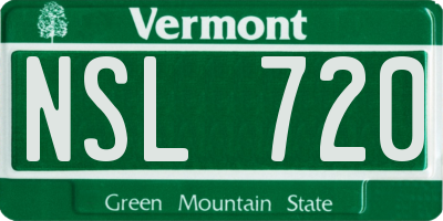 VT license plate NSL720