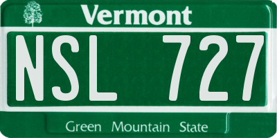 VT license plate NSL727