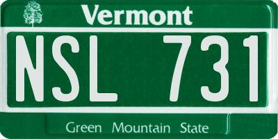 VT license plate NSL731