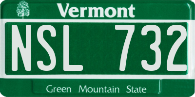 VT license plate NSL732