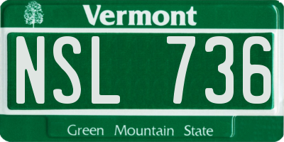 VT license plate NSL736