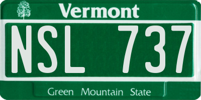 VT license plate NSL737