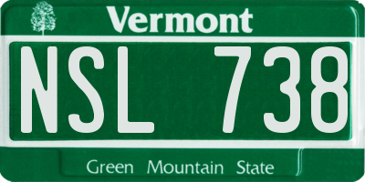 VT license plate NSL738