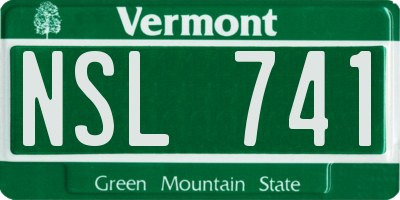 VT license plate NSL741