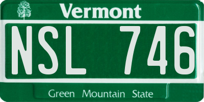VT license plate NSL746