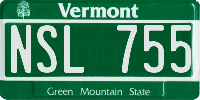 VT license plate NSL755