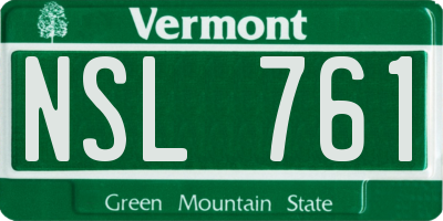 VT license plate NSL761