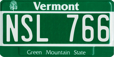 VT license plate NSL766