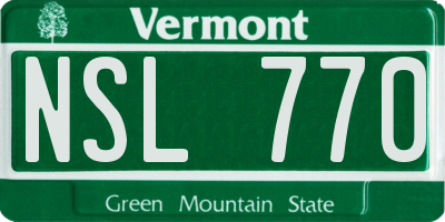 VT license plate NSL770