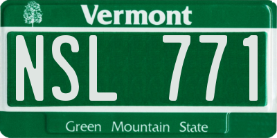 VT license plate NSL771
