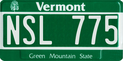 VT license plate NSL775