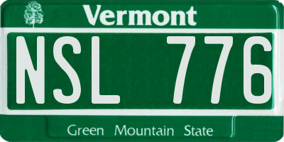 VT license plate NSL776