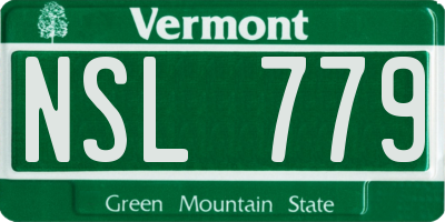 VT license plate NSL779