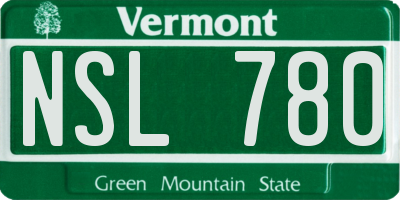 VT license plate NSL780