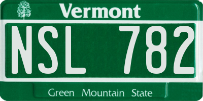 VT license plate NSL782