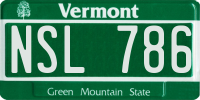 VT license plate NSL786