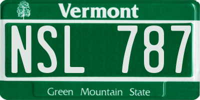 VT license plate NSL787