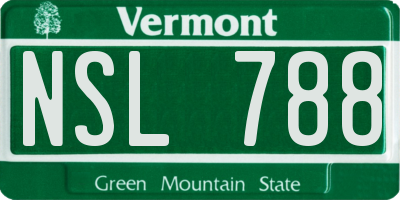 VT license plate NSL788