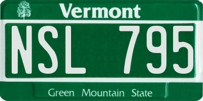 VT license plate NSL795