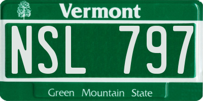 VT license plate NSL797