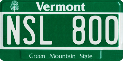 VT license plate NSL800