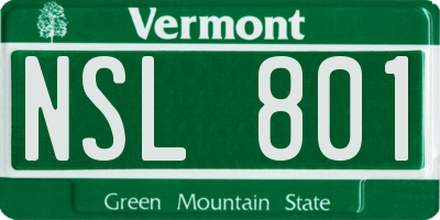 VT license plate NSL801
