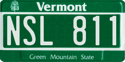 VT license plate NSL811