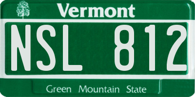 VT license plate NSL812
