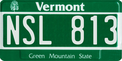 VT license plate NSL813