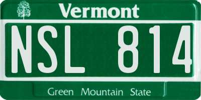 VT license plate NSL814