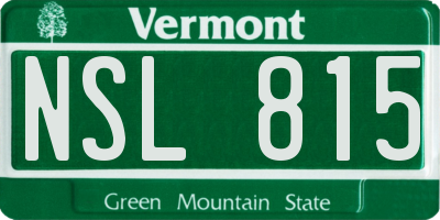 VT license plate NSL815