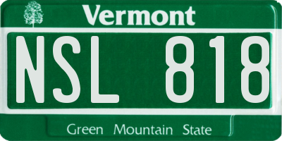 VT license plate NSL818