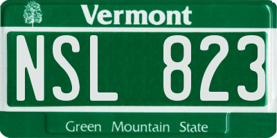 VT license plate NSL823