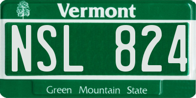 VT license plate NSL824