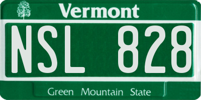 VT license plate NSL828