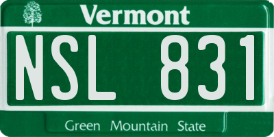 VT license plate NSL831