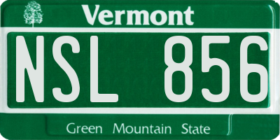 VT license plate NSL856