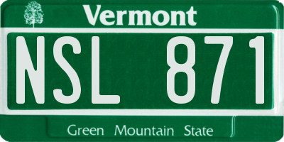 VT license plate NSL871