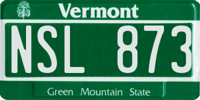 VT license plate NSL873
