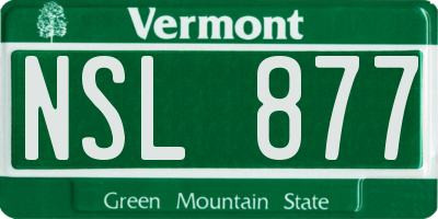 VT license plate NSL877