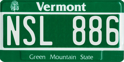 VT license plate NSL886