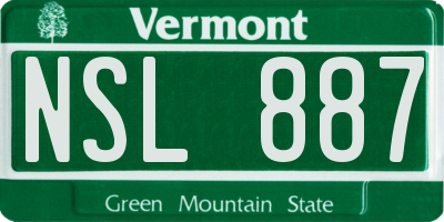 VT license plate NSL887