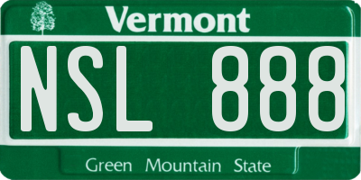 VT license plate NSL888