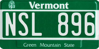 VT license plate NSL896
