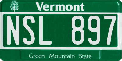 VT license plate NSL897