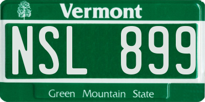VT license plate NSL899