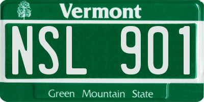VT license plate NSL901