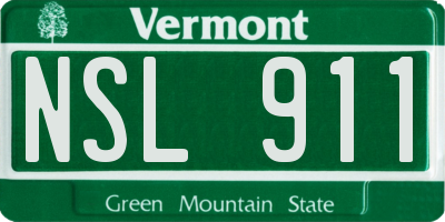VT license plate NSL911