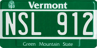 VT license plate NSL912